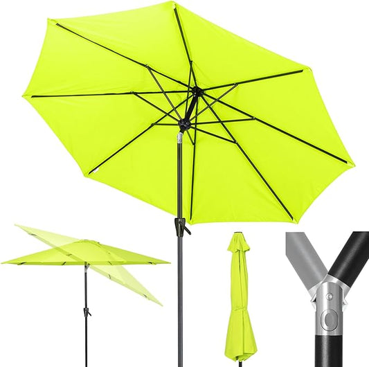 Tempera Patio Market Outdoor Table Umbrella with Push Button Tilt and Crank,Large Sun Umbrella with Sturdy Pole&Fade resistant canopy,Easy to set