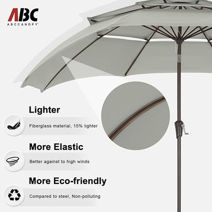ABCCANOPY 9FT 3 Tiers Patio Umbrella (Gray)