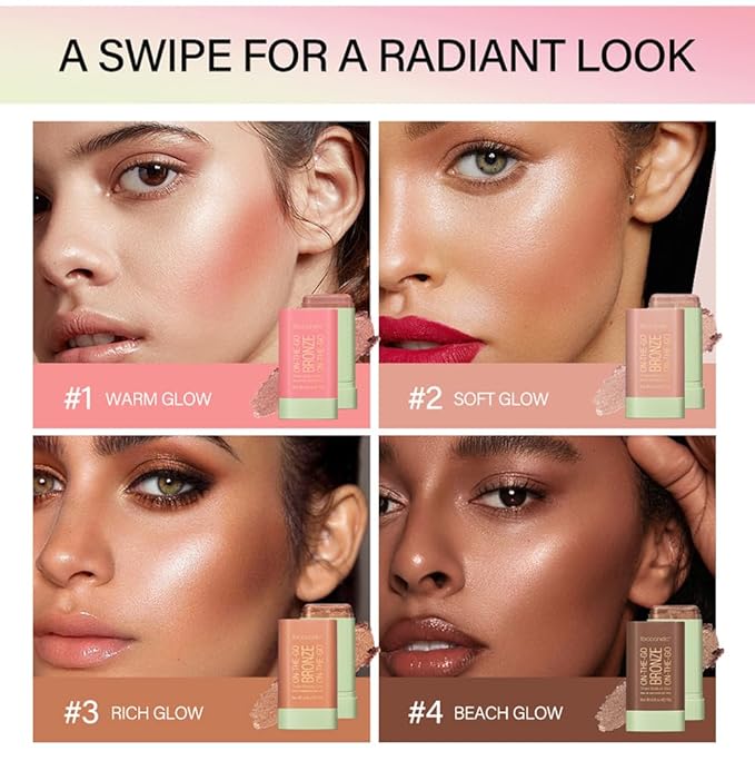 Cream Contour Stick,Bronzer Contouring Stick Facial Cream Highlight 03-Rich Glow