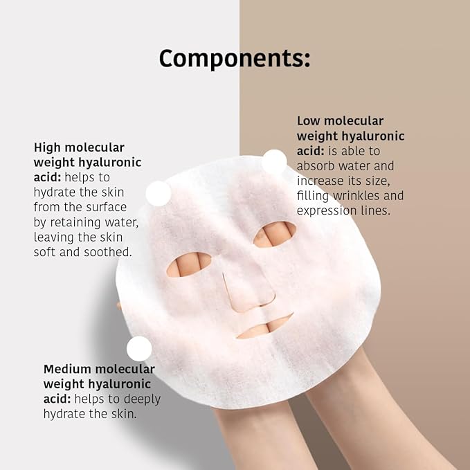 Collagen Face & Neck Sheet Mask (5 Masks) + Anti-Aging Face & Neck Mask (5 Masks) - Skin Care With Triple Hyaluronic Acid & Niacinamide, Anti-Wrinkles & Firming, Vegan, Korean - Total Bundle 10 pieces