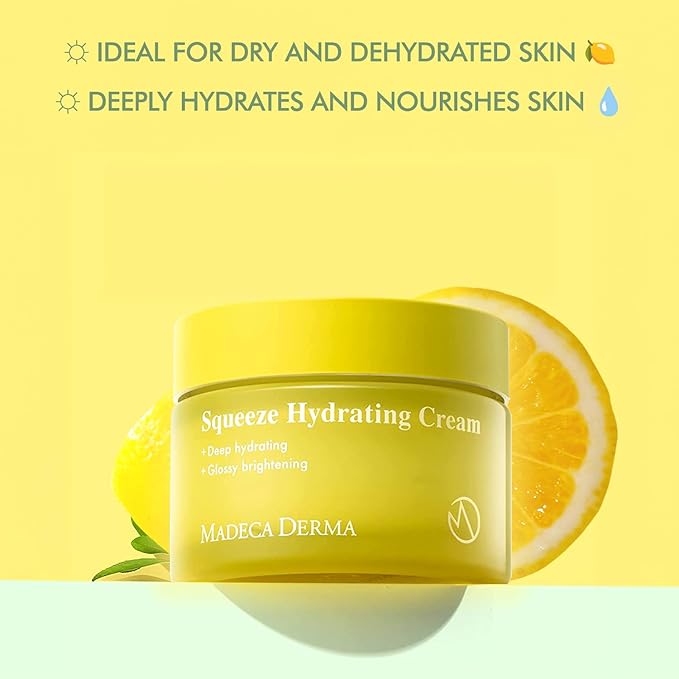 Madeca DERMA Squeeze Hydrating Facial Cream – Hydration & Brightening with Prickly Pear Cactus, Carica Papaya, and Centella Asiatica, Korean Skincare for Moisturizing & Skin Repair (1.69 fl oz)