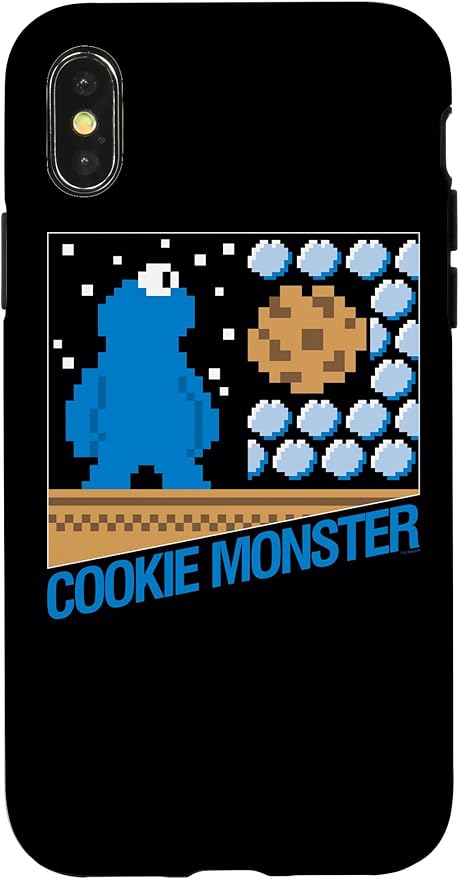 iPhone X/XS Sesame Street Cookie Monster 8-Bit Case