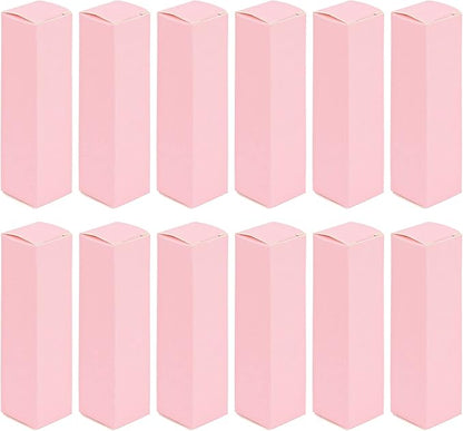 Framendino, 50 Pack Pink Kraft Paper Lipstick Boxes Rectangle Lipstick Bottle Boxes Reusable Lip Balm Packaging Cases Gift Wrapping Box for DIY Gift Packaging (3.3x0.79x0.79)