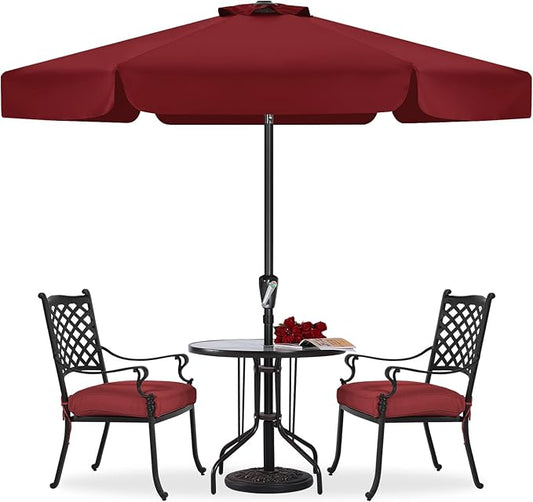 ABCCANOPY Patio Umbrella 7.5ft, Outdoor Table Umbrella with Push Button Tilt and Crank, Market Umbrella for Patio Pool Garden Deck (Burgundy)