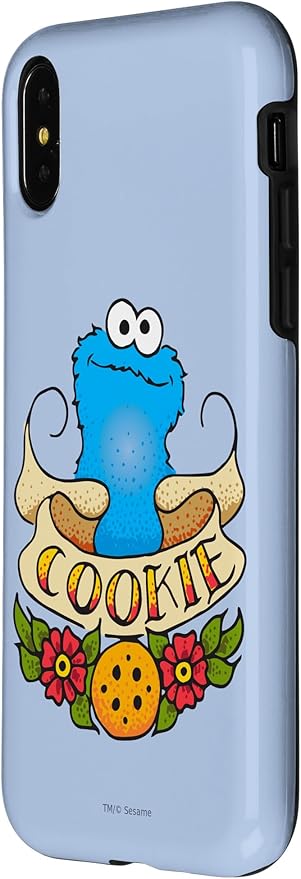 iPhone X/XS Sesame Street Cookie Monster Cookie Tattoo Case
