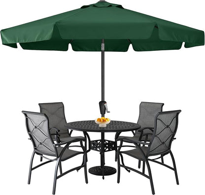 ABCCANOPY Patio Umbrella 10ft, Outdoor Table Umbrella with Push Button Tilt and Crank, 8 Ribs Umbrella for Patio Pool Garden Deck (Green)