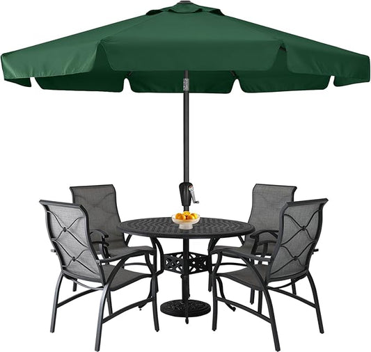 ABCCANOPY Patio Umbrella 10ft, Outdoor Table Umbrella with Push Button Tilt and Crank, 8 Ribs Umbrella for Patio Pool Garden Deck (Green)