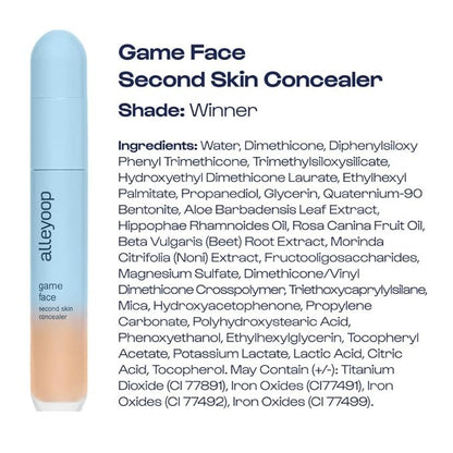 Alleyoop Game Face Concealer Makeup, Lightweight to Medium
