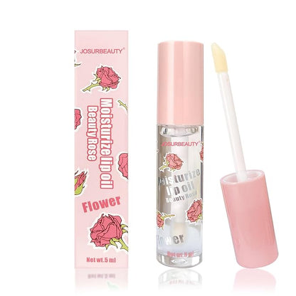 Hydrating Lip oil for women - clear lip gloss oil, Plumping Lip Oil for Dry Lip and Lip Care, Non-Sticky Long Lasting Lip Oil Gloss, Shiny and Moisturizing Transparent Lip Oil Gloss