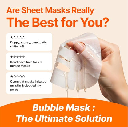 MENOKIN 30 Seconds Quick Bubble Mask [LIFT] - [Collagen] & Niacinamide in Micro-bubbles for Anti Aging, Boost Elasticity, Fine Lines, Korean Glass Skin Care Essential, 70 Uses, 3.21 fl.oz