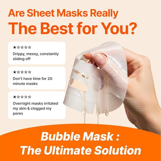 MENOKIN 30 Seconds Quick Bubble Mask [LIFT] - [Collagen] & Niacinamide in Micro-bubbles for Anti Aging, Boost Elasticity, Fine Lines, Korean Glass Skin Care Essential, 70 Uses, 3.21 fl.oz