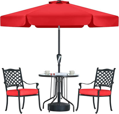 MASTERCANOPY Valance Patio Umbrella for Outdoor Table Market (7.5ft, Red)