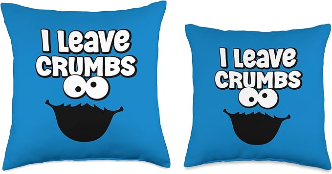 Funny I Leave Crumbs Monster Cookies Cake Throw Pillow
