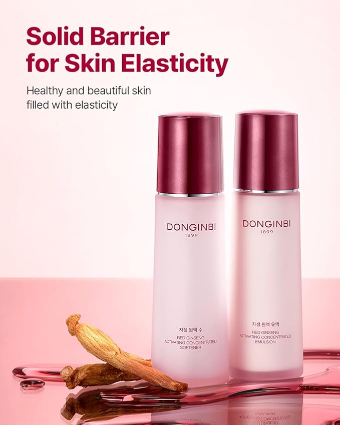 Donginbi Red Ginseng Activating Concentrated Softner - Vegan Firming & Skin Barrier Repair Toner for Face, Korean Ginseng Skin Care Gifts for Women, 2.36 floz