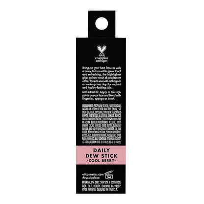 e.l.f. Cosmetics Daily Dew Stick, Cooling Highlighter Stick Cool Berry