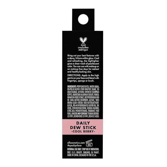 e.l.f. Cosmetics Daily Dew Stick, Cooling Highlighter Stick Cool Berry