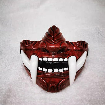GK-O Japanese Monster Devil Hannya Mask Noh Demon Oni Samurai Half Face Sheild