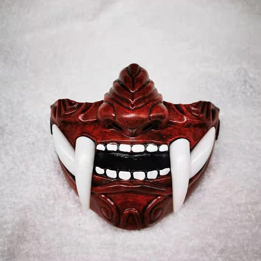 GK-O Japanese Monster Devil Hannya Mask Noh Demon Oni Samurai Half Face Sheild
