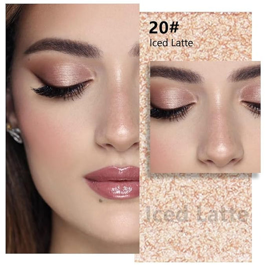 Kaely Pressed Single Eyeshadow Makeup, Light Nude Brown Shimmer Highly Pigmented Monochrome Eye Shadow Palette, Waterproof Neutral Powde Mini Eyeshadow, sombras para ojos, Lightweight Blendable, 20
