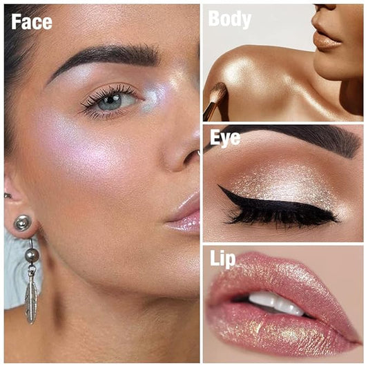Cream Highlighter Makeup Palette, Glow Highlighters Makeup Powder,