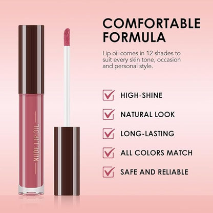 Hydrating Lip Glow Oil, Plumping Lip Oil, Tinted Lip Plumper Gloss,Younger-Looking Lips | Nourishing Long Lasting Non-Sticky Hydrating & Smoothing Lip Treatment Cruelty Free 07#