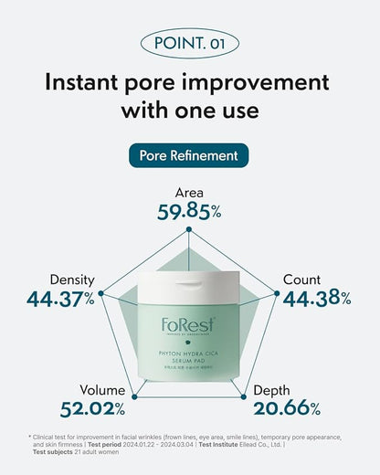 FOREST Phyton Hydra Cica Serum Pad 70ea, Moisturizing faical pad, anti wrinkle, soft facial pad, clean beauty, korean skin care