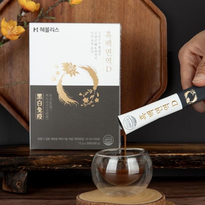 [Black & White Immune D] Korean Black Ginseng and White Platycodon, Asian Panax Ginseng Extract, Energy supplements, Immune support, ginseng honey sticks
