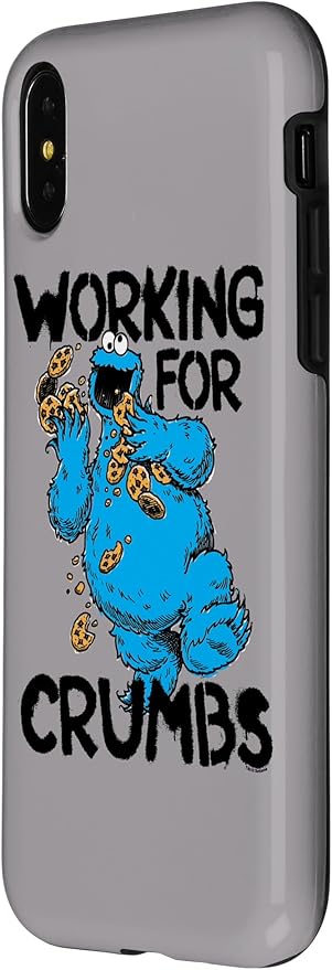iPhone X/XS Sesame Street Cookie Monster Working for Crumbs Case
