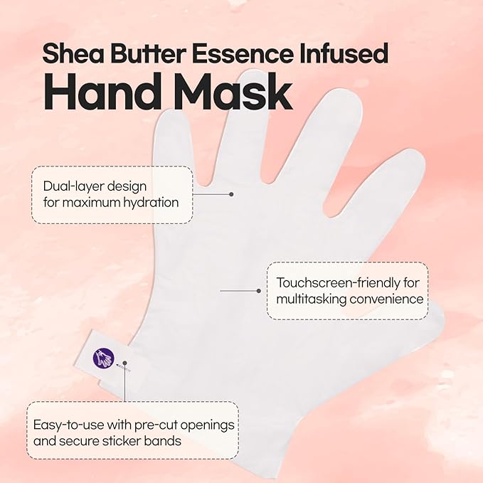 Epielle Moisturizing Hand Masks, 6 Pairs Gloves for Dry Hands, Relieve and Soften Skin with Sunflower Seed Oil + Avocado Oil + Vitamin E, Korean Skin Care, Spa Gifts for Women