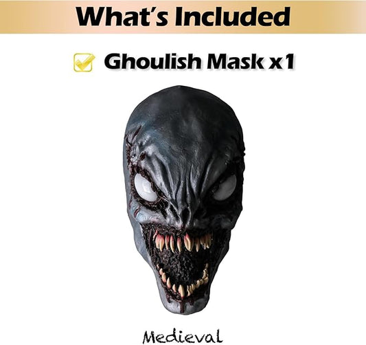 Monster Eyes Light Up Mask Halloween Scary Led Mask, Latex Creepiest Full Head Realistic Horror Zombie Ghost Devil Cosplay Costume Mask Party Props