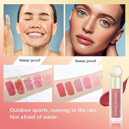 Liquid Blush For Cheeks, Soft Velvet Cream Blush Makeup (5#)