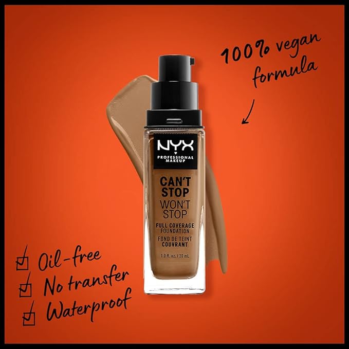 NYX PROFESSIONAL MAKEUP Can't Stop Won't Stop Foundation, - Nutmeg