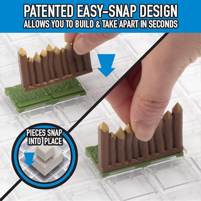 Monster Adventure Terrain 195Pc Painted Palisade Base Set- Fully Modular, Stackable 3D Tabletop World Builder - Perfect for DND Dungeons Dragons, Pathfinder, & All RPG Games, Gift