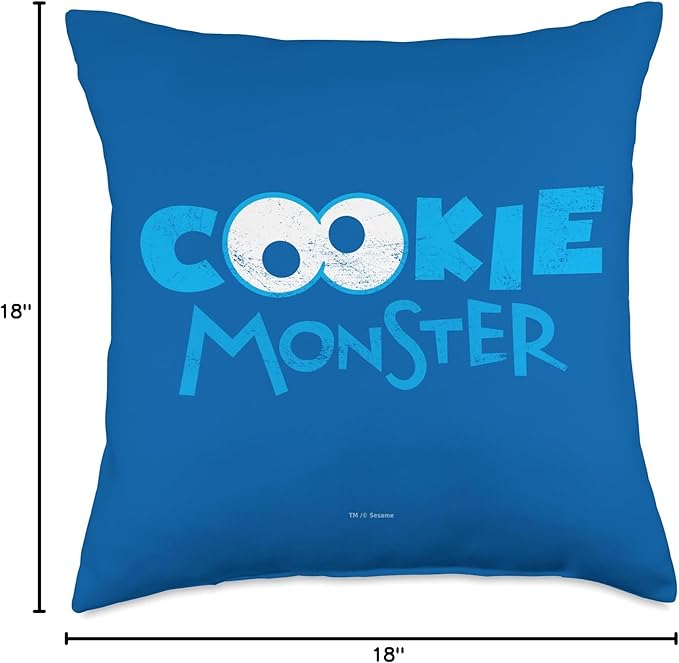 Sesame Street Cookie Monster Eyes Throw Pillow, 18x18, Multicolor