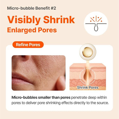 MENOKIN 30 Seconds Quick Bubble Mask [LIFT] - [Collagen] & Niacinamide in Micro-bubbles for Anti Aging, Boost Elasticity, Fine Lines, Korean Glass Skin Care Essential, 70 Uses, 3.21 fl.oz