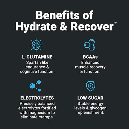 Wilderness Athlete - Hydrate & Recover | Liquid Hydration Powder Electrolyte Drink Mix - Recover Faster with Bcaas - Hydrate Powder with 1000mg of Vitamin C - 30 Serving Tub (Strawberry Pomegranate)