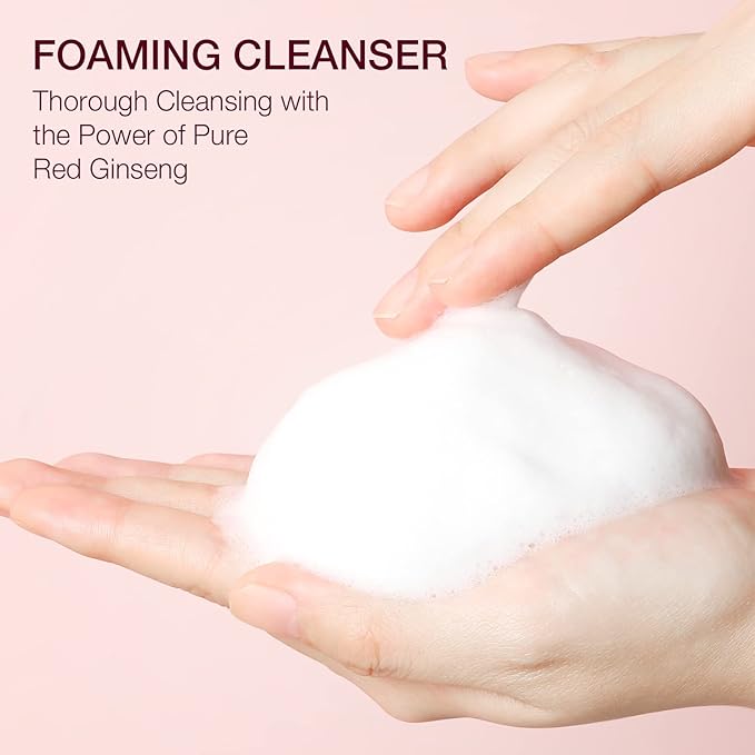 Donginbi Red Ginseng Micro Cleansing Foam - Hydrating Face Wash with Red Ginseng Extract, Non-Irritating, Lightweight & Creamy Daily Face Cleanser, 5.07 floz / 150ml
