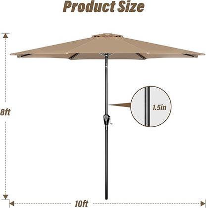 Simple Deluxe 9' Patio Umbrella Outdoor Table Market Yard Umbrella with Push Button Tilt/Crank