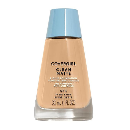 COVERGIRL Clean Matte Liquid Foundation, Sand Beige 553, of 1