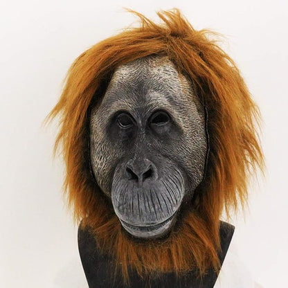 Realistic Latex Gorilla Mask Animal Chimp Mask Halloween Costume Adult Fancy Dress Carnival Party Multicoloured
