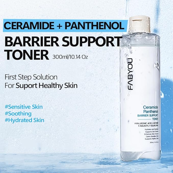 Ceramide Panthenol Skin Barrier Support Toner 10.14 fl oz – Hydrating Facial Toner with 8 Hyaluronic Acid, Barrier Repair & Soothing for Sensitive Skin, Korean Skin Care
