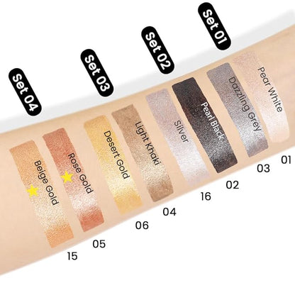 Kaely 2Pcs Cream Eyeshadow Stick Set for Eyes,Rose Gold & Beige Gold Shimmer Pen,Eye Brightener Halloween Makeup,sombras para ojos,Smooth Eye Shadow Highlighter Crayon Pencil Waterproof,05+15