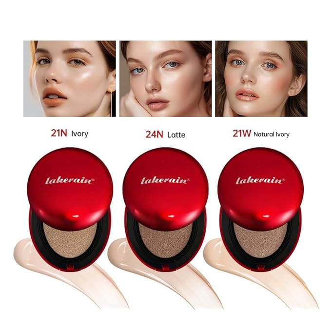 Flawless Glass Skin with Cushion Foundation - Long-lasting, (Latte, ) 18g
