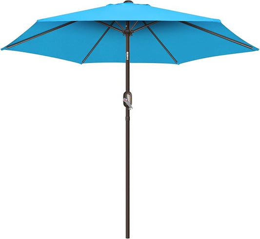7.5Ft/9Ft Patio Umbrella, UV Protect Pool Umbrella with Heavy Duty Pole,Outdoor Umbrella with Push Botton Tilt & Crank