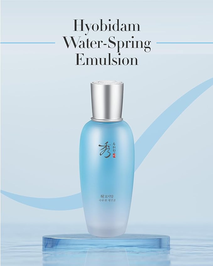 Sooryehan Hyobidam Water-Spring Emulsion (130ml/4.4fl oz) - Lightweight Moisturizer for Elasticity, Hydrating Lotion. Premium Korean Skin Care. Fermented Ginseng, Hyaluronic Acid,