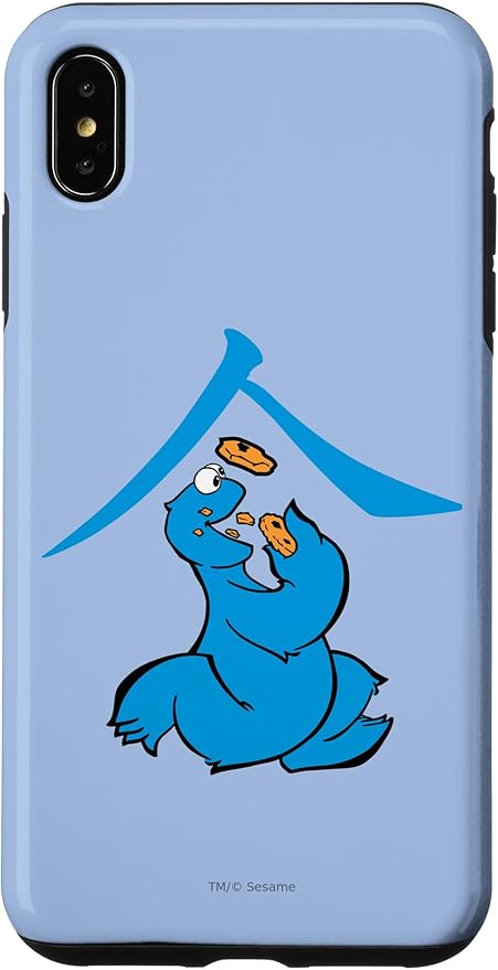 iPhone XS Max Sesame Street Cookie Monster Eat in Kanji Case