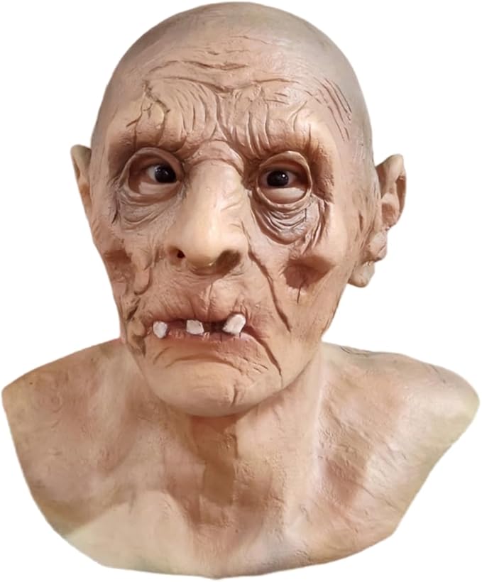 Realistic Dry Old Man Head Cover Halloween Vampire Cosplay Party Helmet Funny Old Man Monster Latex Masks Props