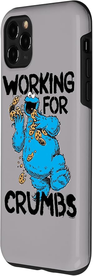 iPhone 11 Pro Max Sesame Street Cookie Monster Working for Crumbs Case