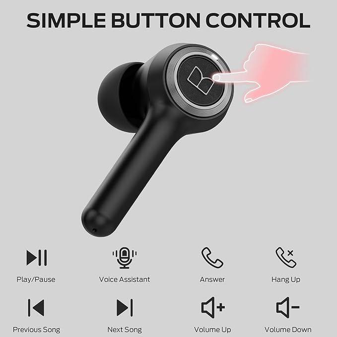Monster Clarity 102 Plus Wireless Earbuds, Bluetooth Headphones with HiFi Stereo, 4 ENC Mic for Crystal Clear Call, 30H Playtime, Type-C Charging, IPX6 Waterproof in-Ear Ear Buds for Sports (Grey)