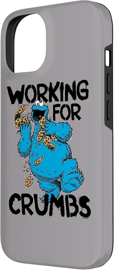 iPhone 14 Sesame Street Cookie Monster Working for Crumbs Case